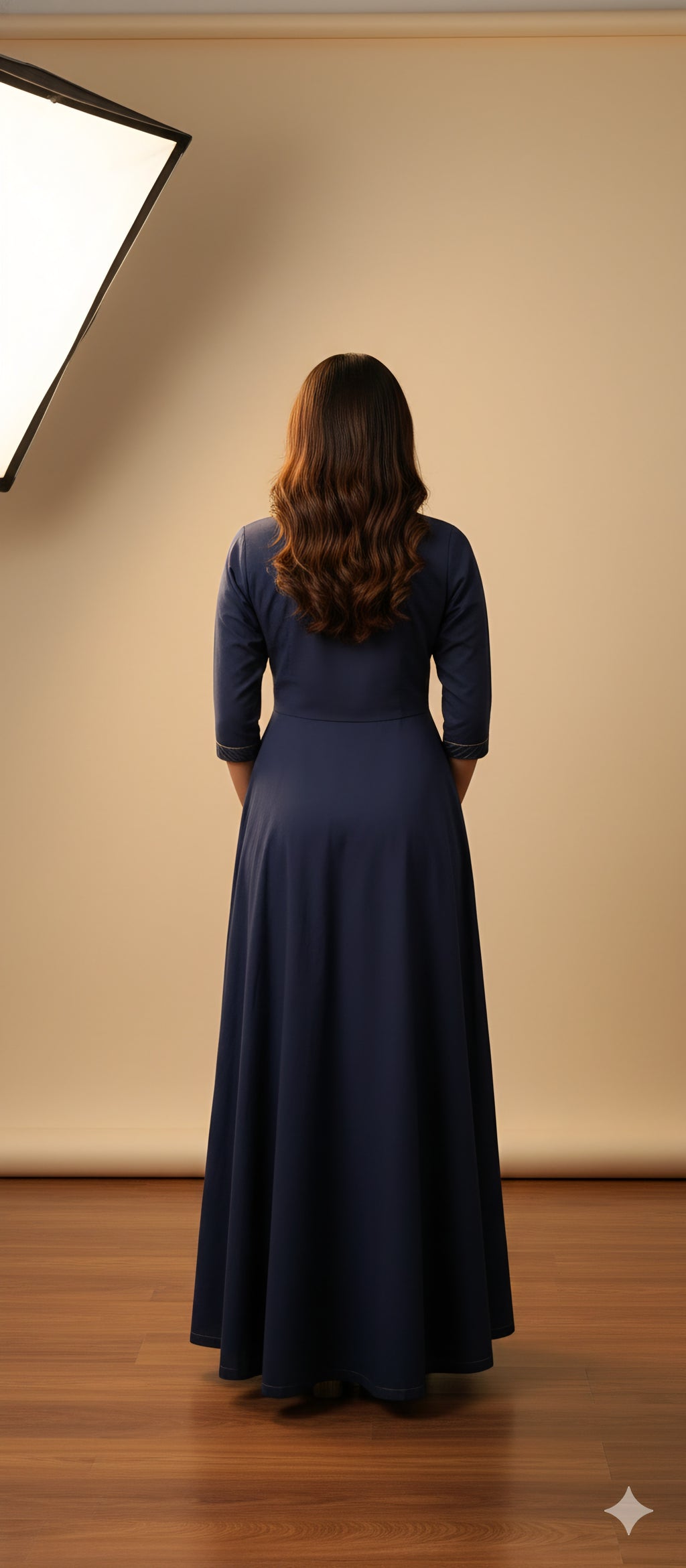 Indo-Western Denim Long Dress for Women & Girls