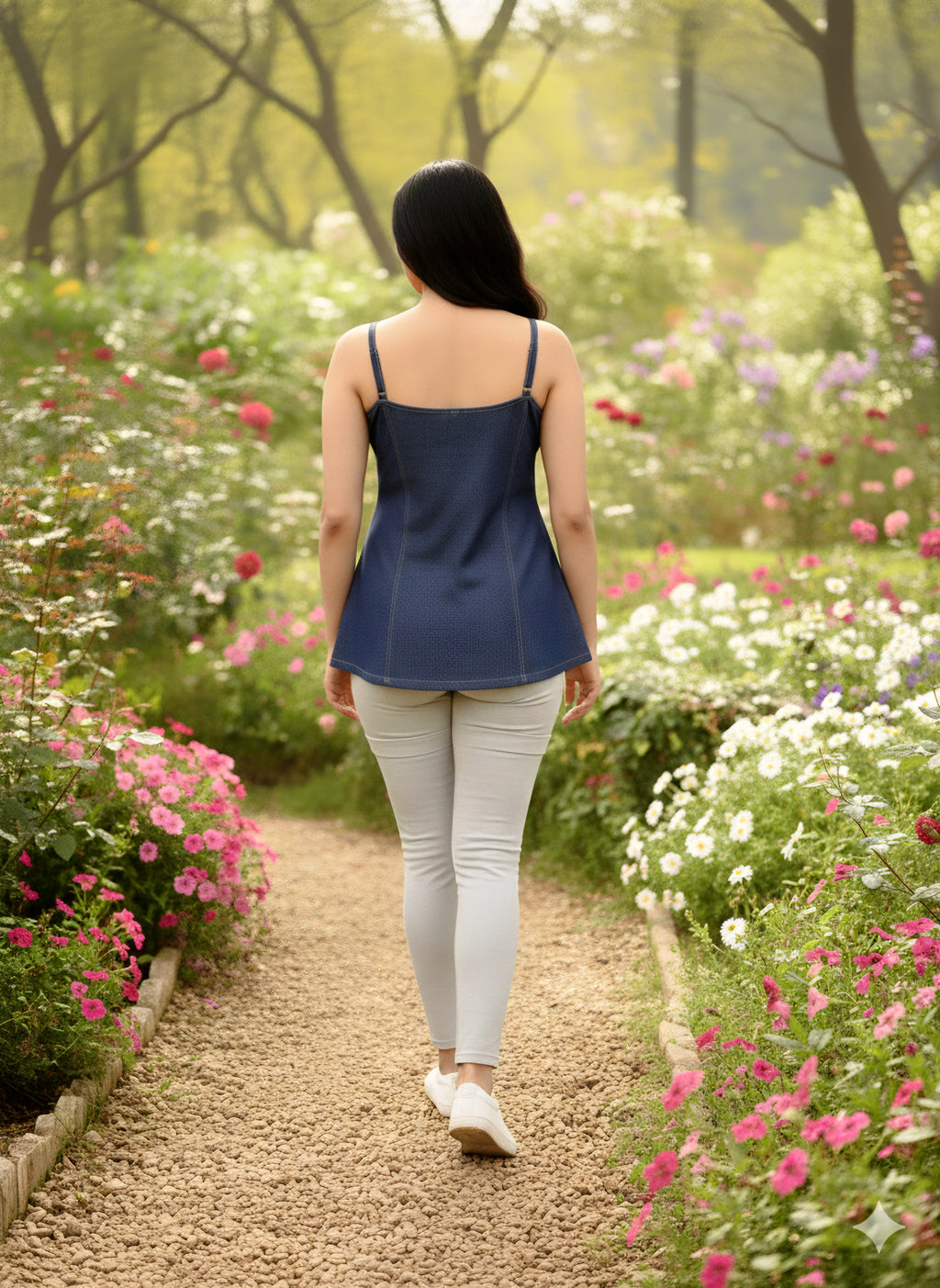 Premium Dark Wash Denim Spaghetti Strap Top - Stylish Slim Fit Camisole