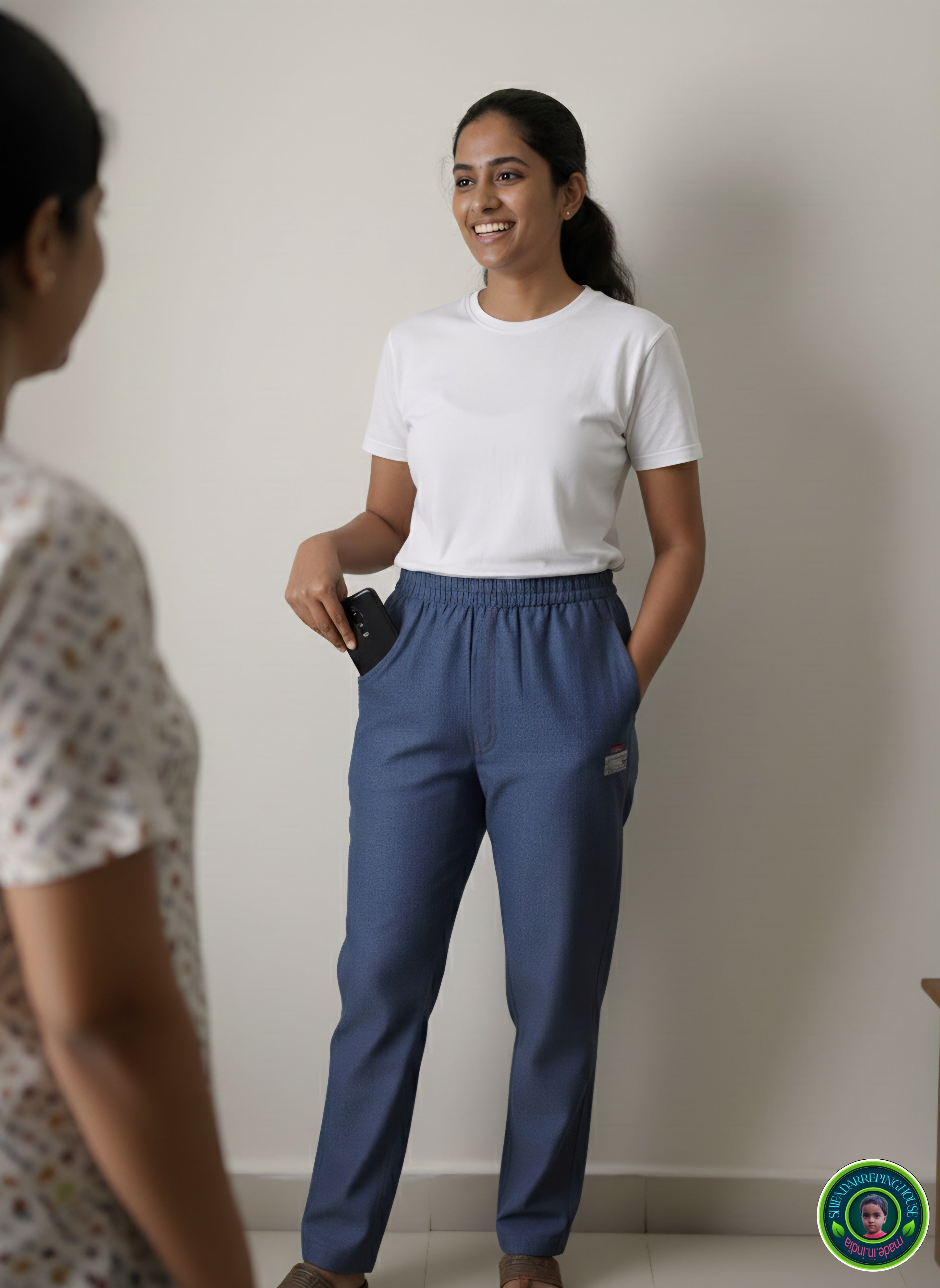 Shifa Draping House everyday.mein Denim Chinos for Women – Soft Fabric, Relaxed Fit