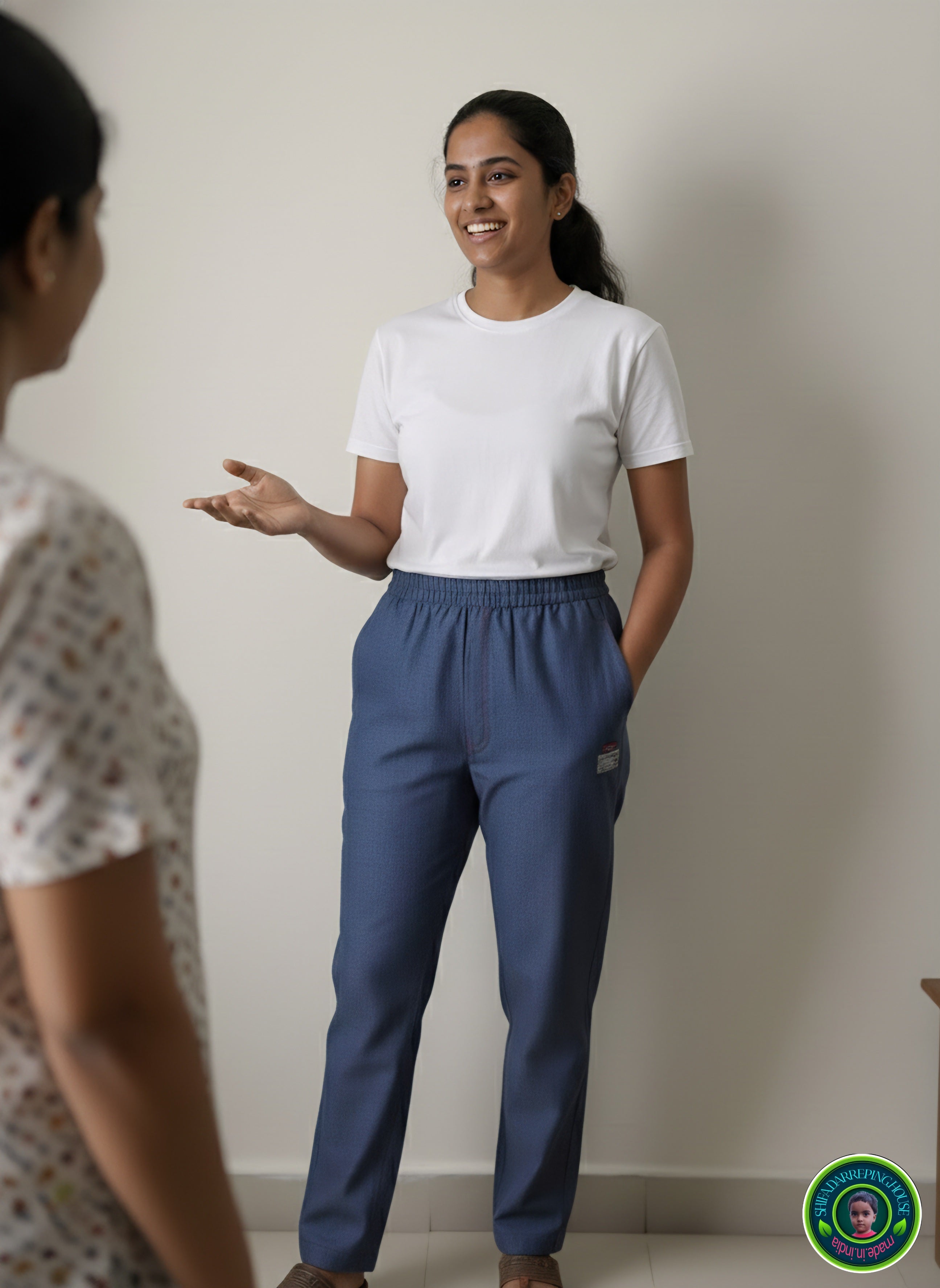 Shifa Draping House everyday.mein Denim Chinos for Women – Soft Fabric, Relaxed Fit