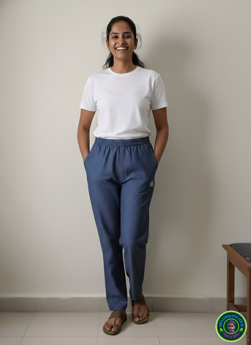 Shifa Draping House everyday.mein Denim Chinos for Women – Soft Fabric, Relaxed Fit