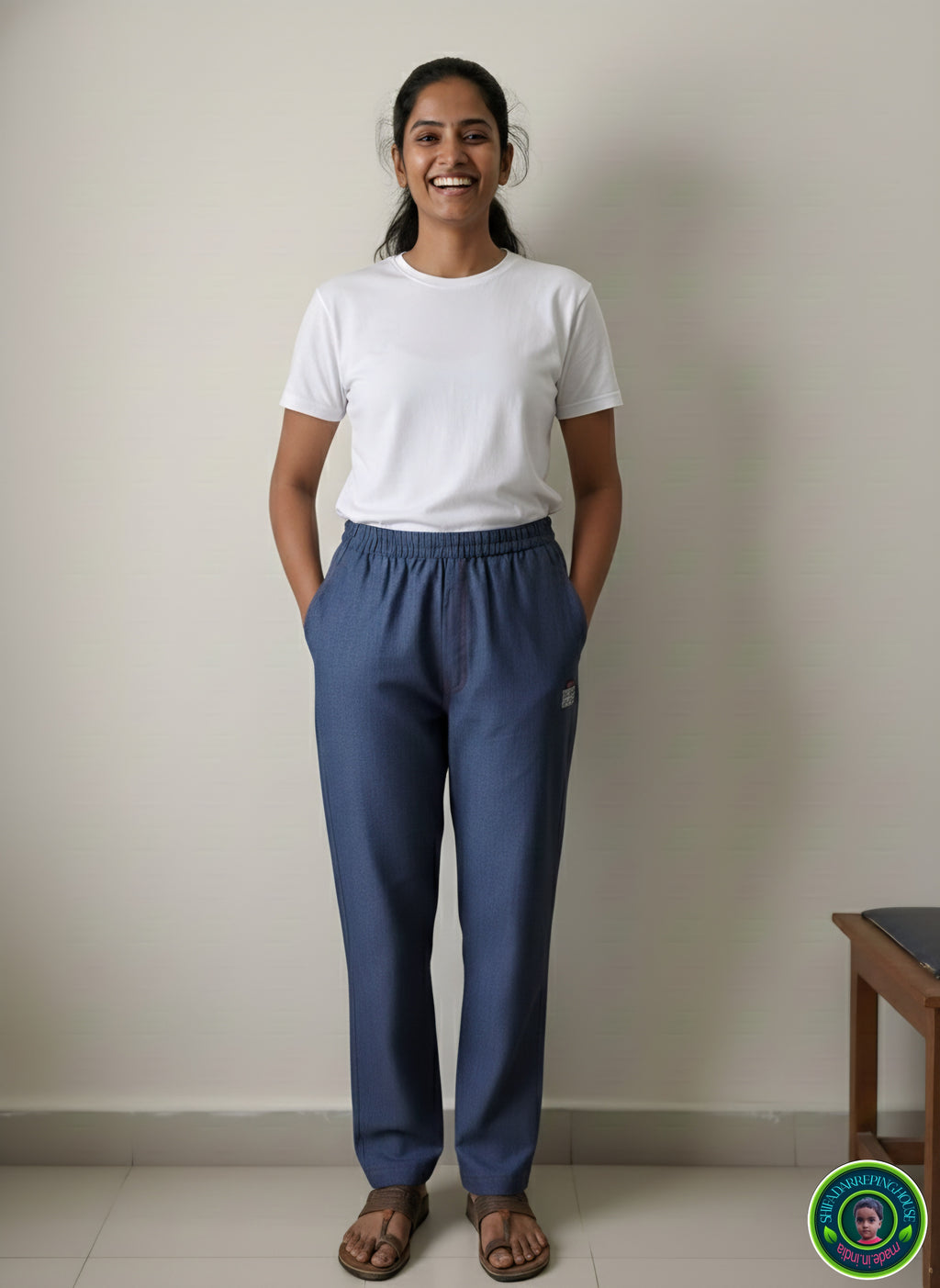 Shifa Draping House everyday.mein Denim Chinos for Women – Soft Fabric, Relaxed Fit