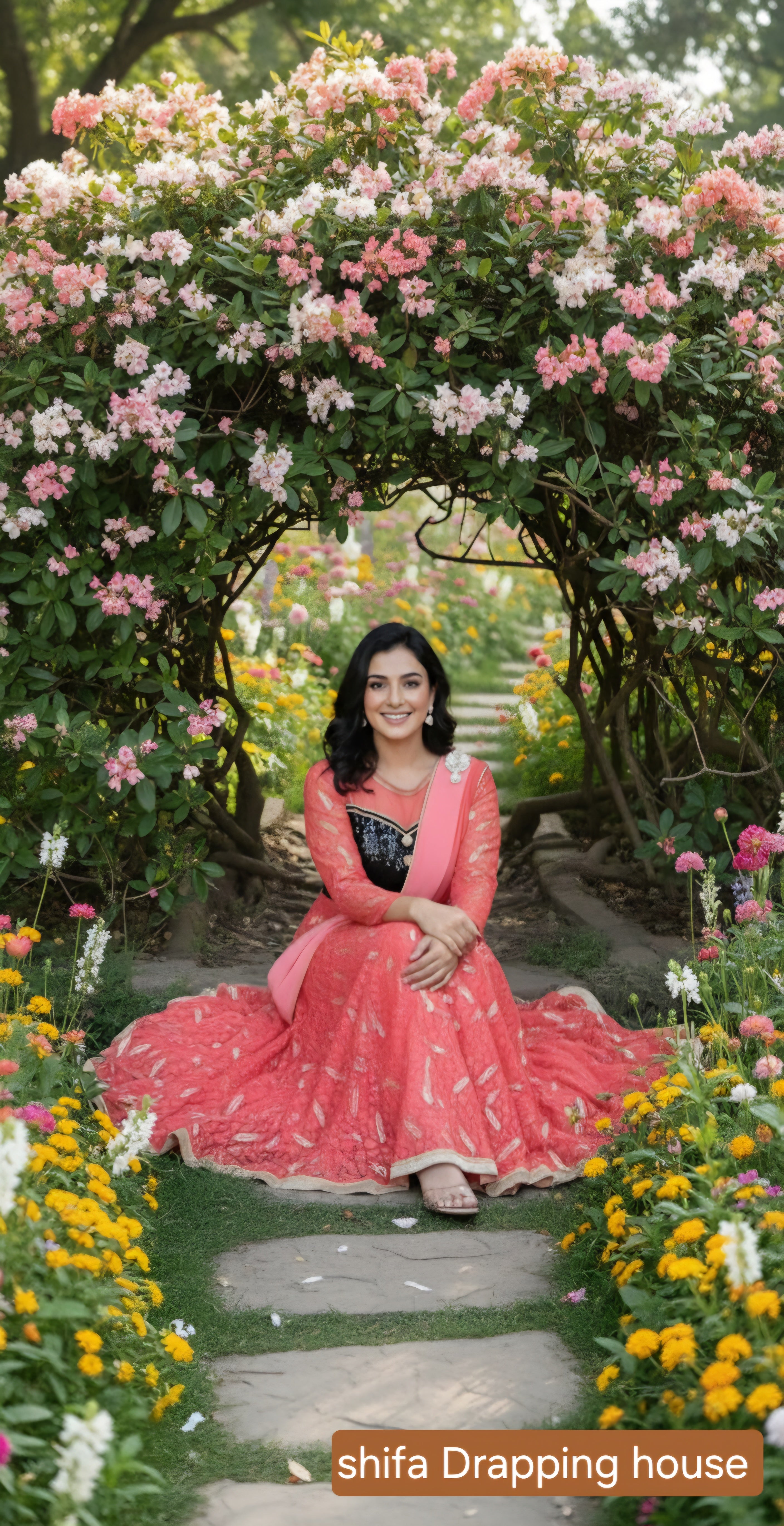 Glittering Black Sequin Bodice Gown with Hosiery Flair & Georgette Dupatta