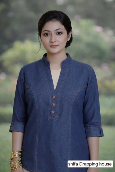 Blackberrys Essentials Denim Casual Wear Top for Girls