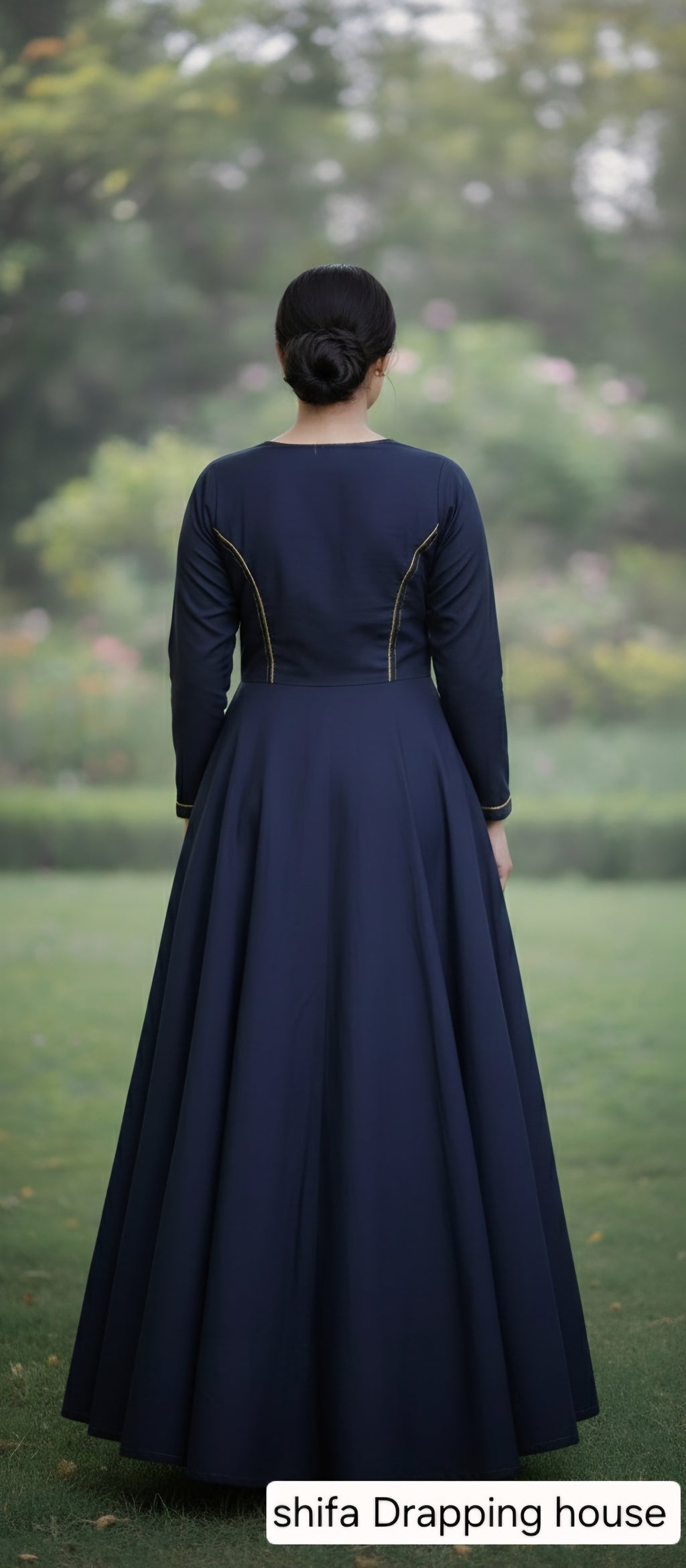 Indo-Western Denim Long Dress for Women & Girls