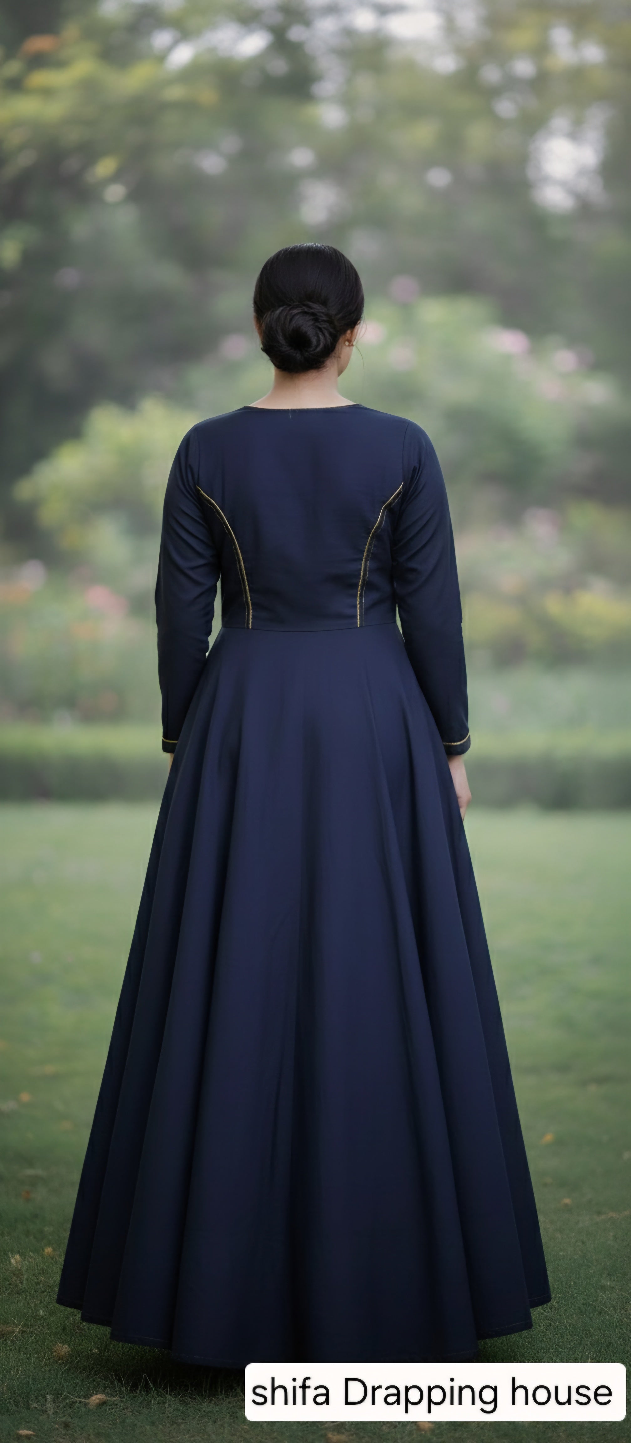 Indo-Western Denim Long Dress for Women & Girls