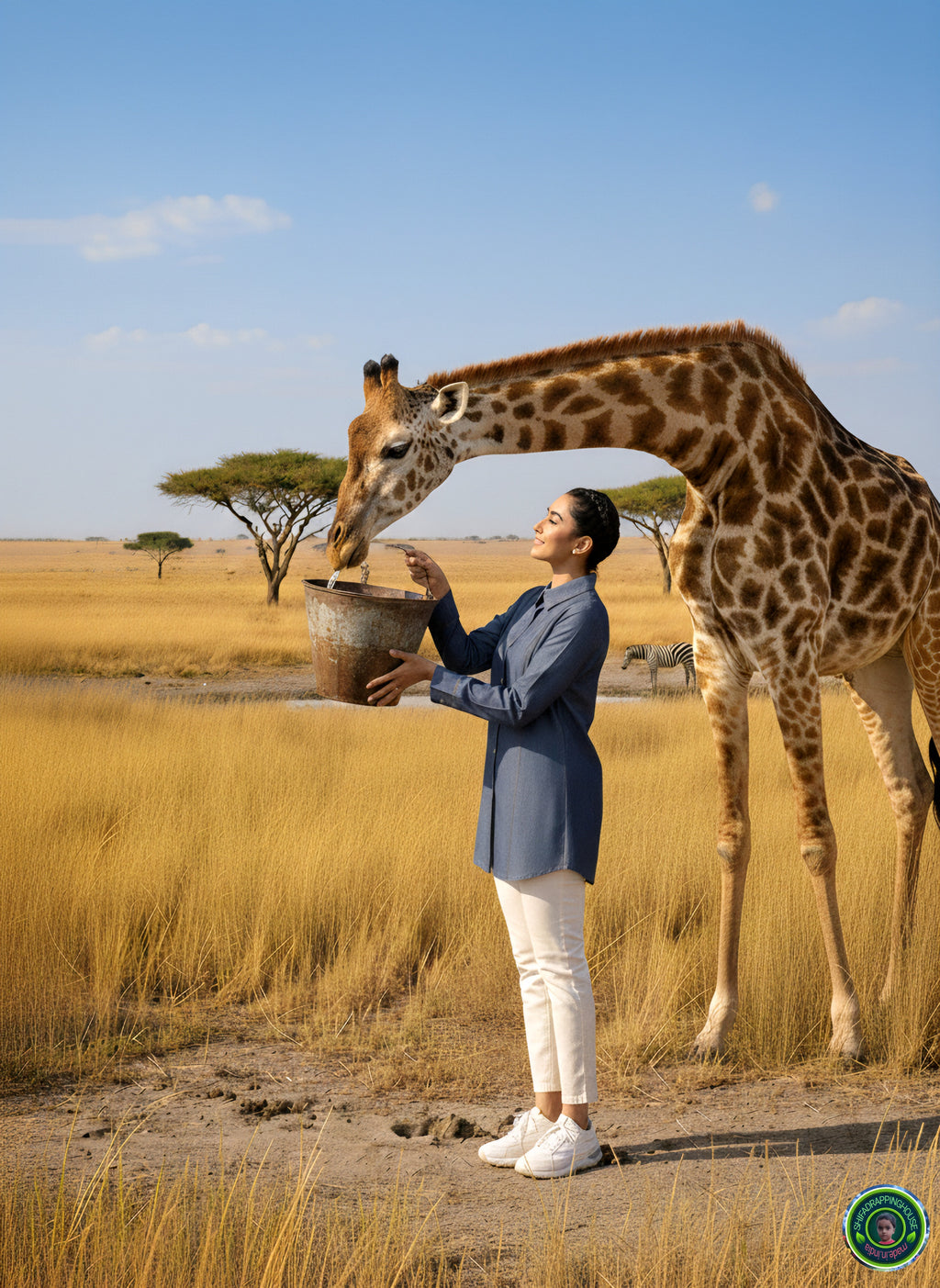 Luxury Gold-Stitched Denim Tunic | Premium Artisanal Craftsmanship