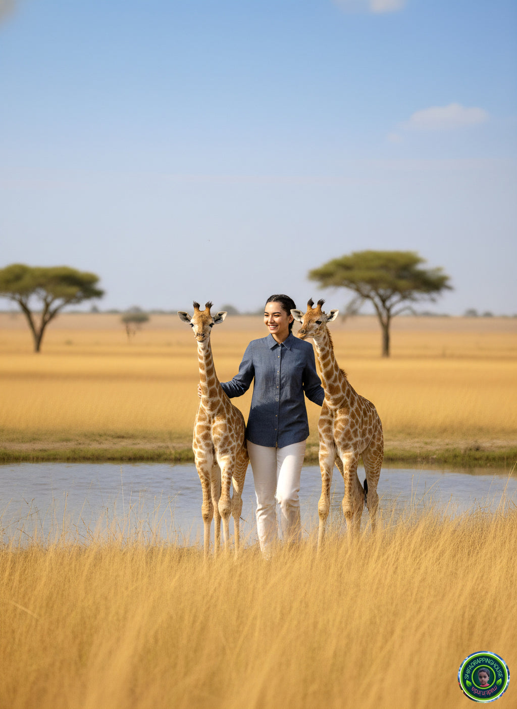 Luxury Gold-Stitched Denim Tunic | Premium Artisanal Craftsmanship