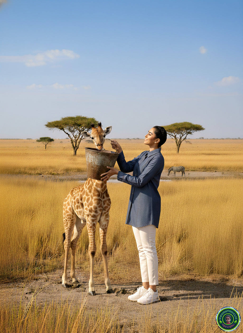 Luxury Gold-Stitched Denim Tunic | Premium Artisanal Craftsmanship