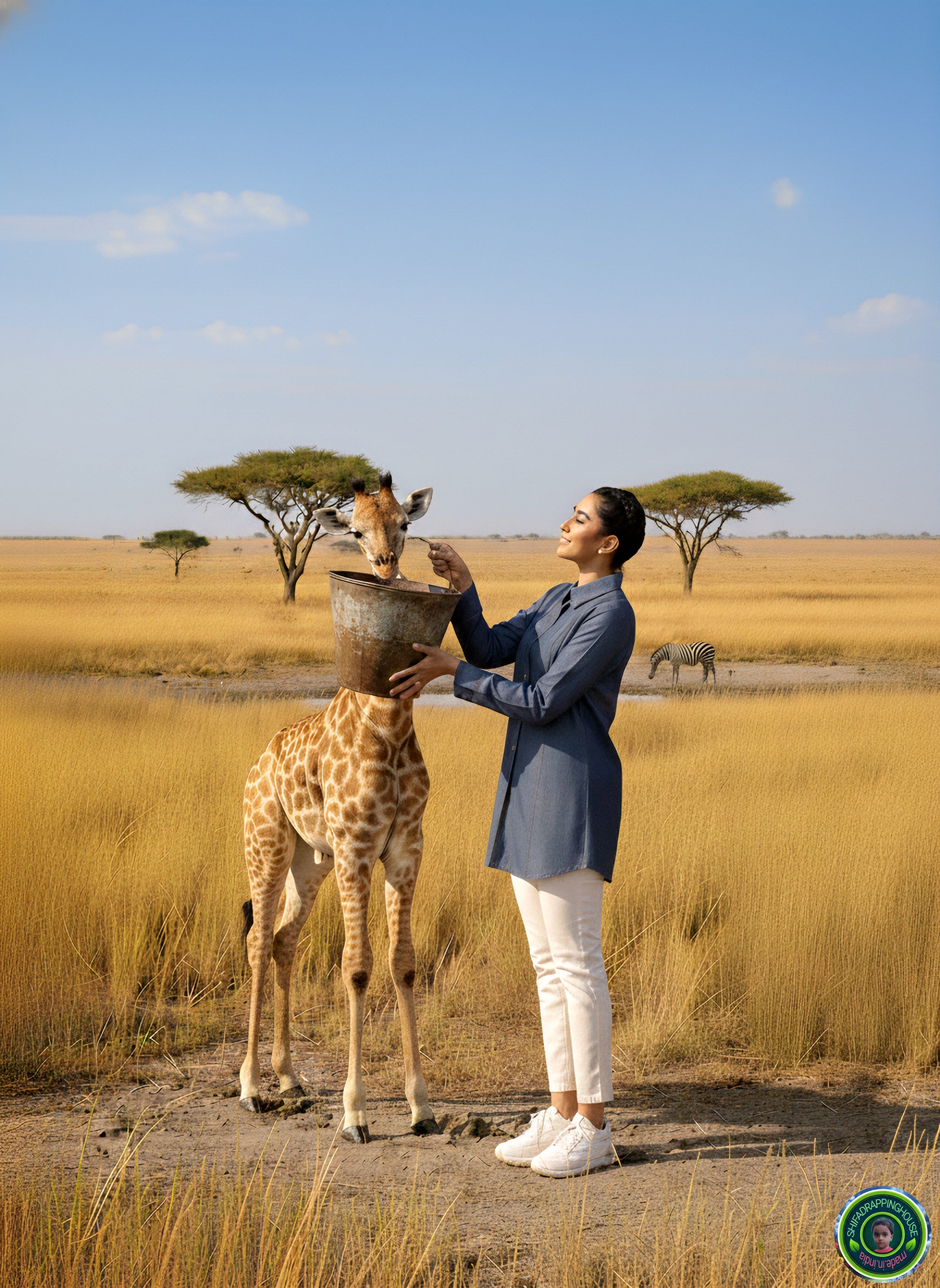 Luxury Gold-Stitched Denim Tunic | Premium Artisanal Craftsmanship