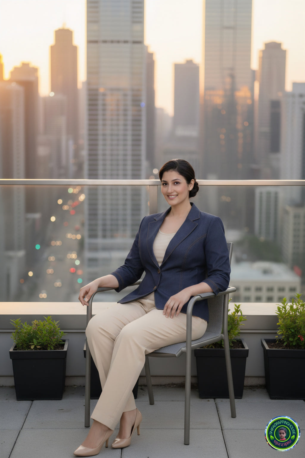 Royal Gold-Stitched Denim Jacket | Tailored Princes-Line