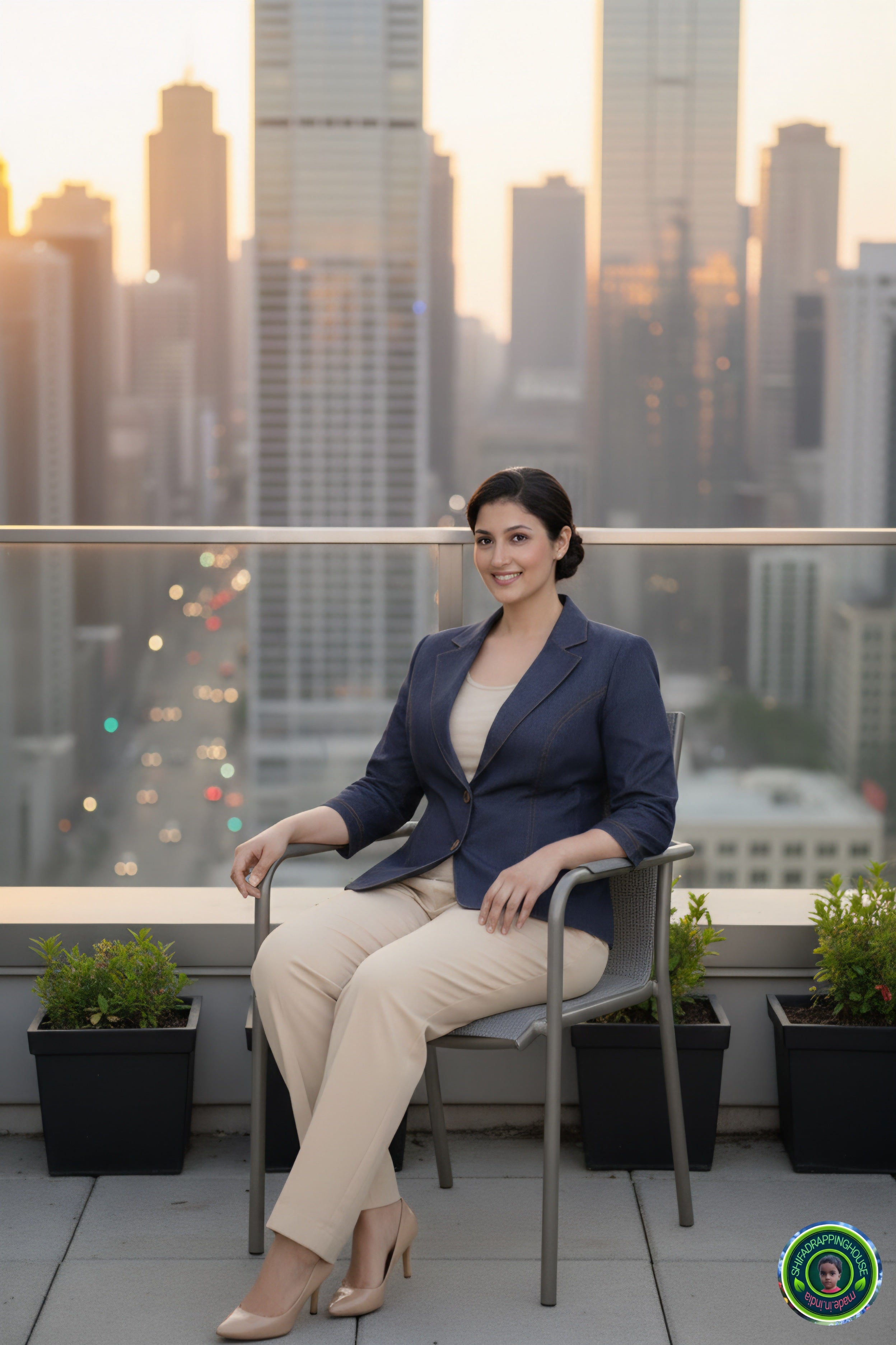 Royal Gold-Stitched Denim Jacket | Tailored Princes-Line