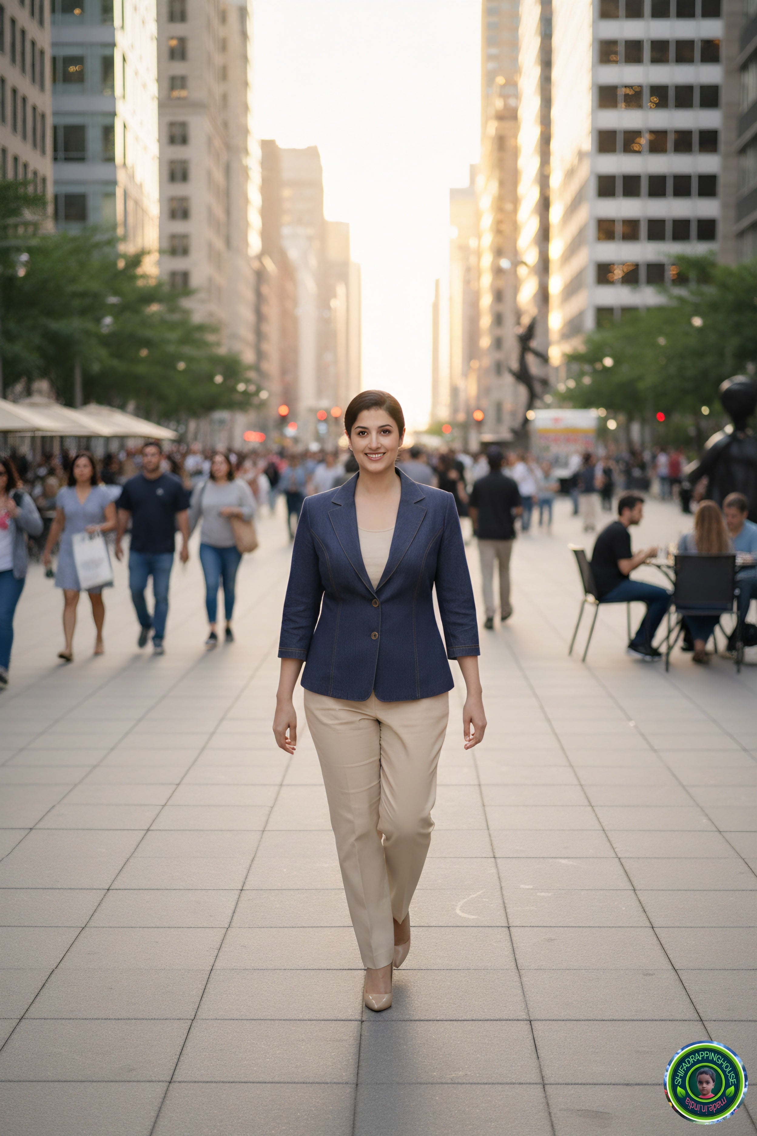 Royal Gold-Stitched Denim Jacket | Tailored Princes-Line