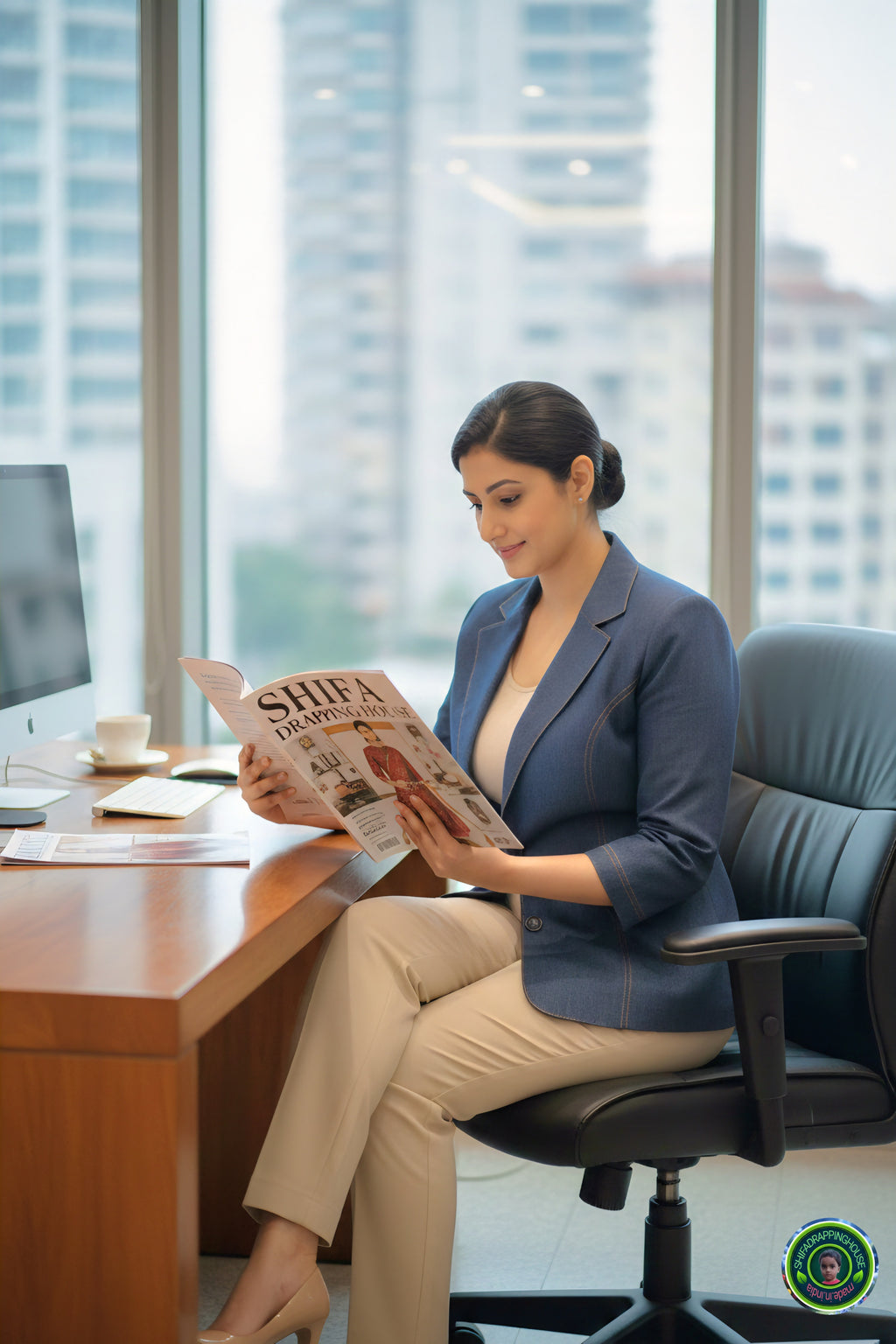 Royal Gold-Stitched Denim Jacket | Tailored Princes-Line