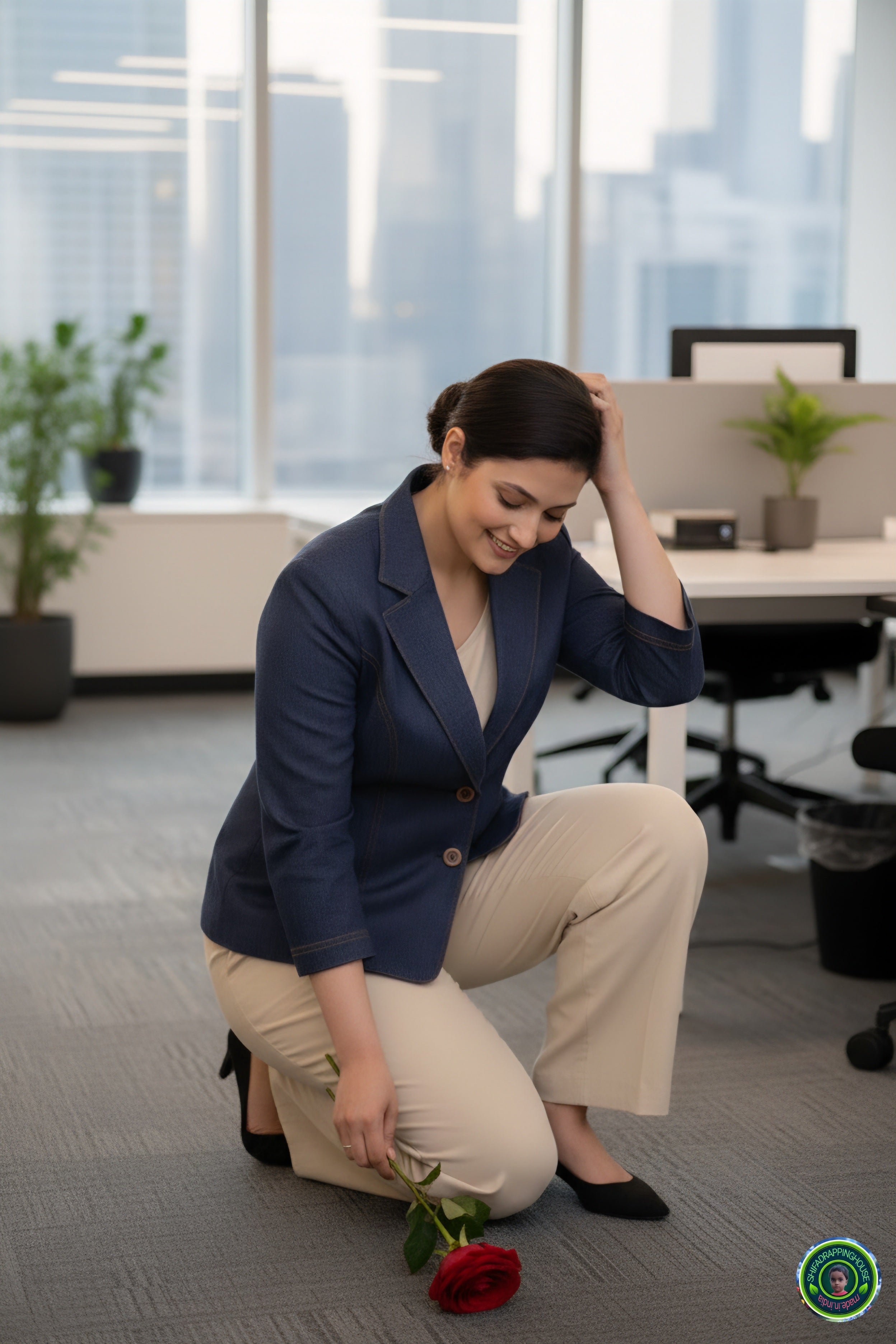 Royal Gold-Stitched Denim Jacket | Tailored Princes-Line