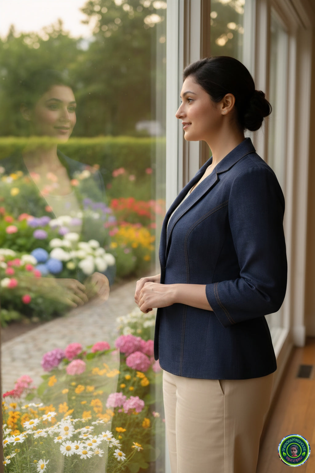 Royal Gold-Stitched Denim Jacket | Tailored Princes-Line