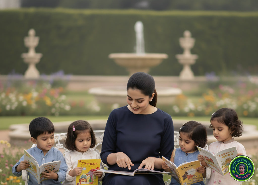 Minimalist Navy Blue Solid Denim Straight-Cut Kurta with Round Neck