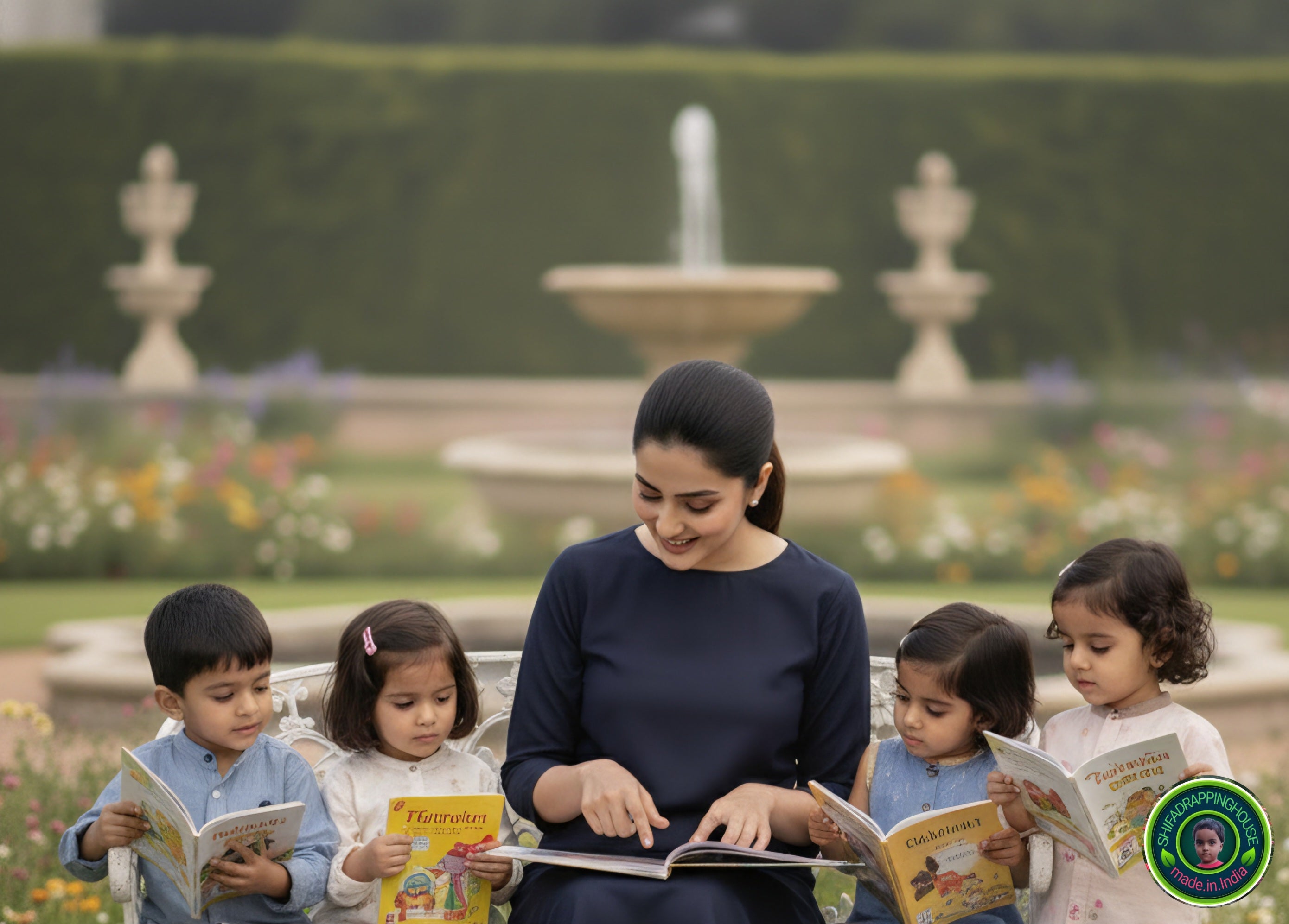 Minimalist Navy Blue Solid Denim Straight-Cut Kurta with Round Neck