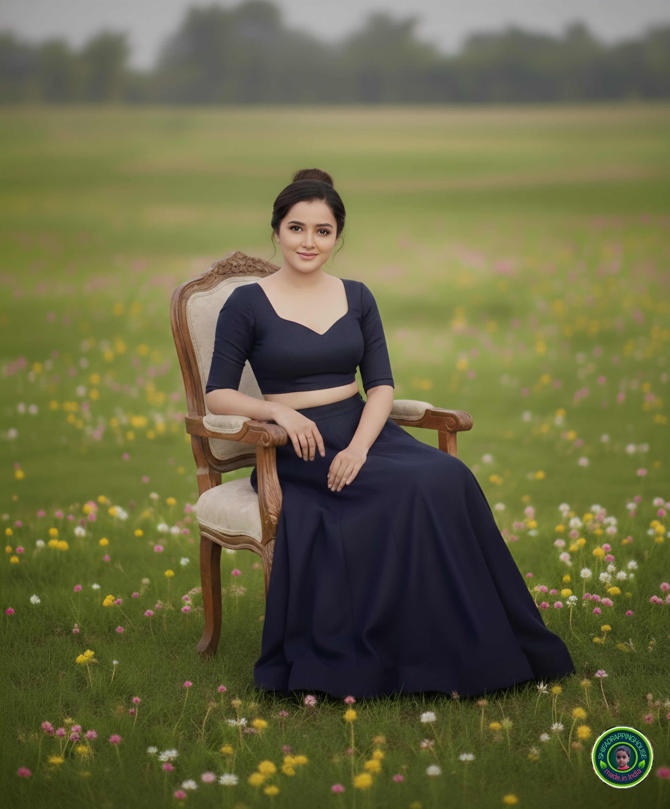 Signature Indo-Western Soft Denim Lehenga Set – The "Minimalist Challenge" Edition