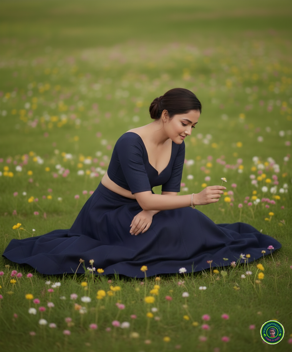 Signature Indo-Western Soft Denim Lehenga Set – The "Minimalist Challenge" Edition