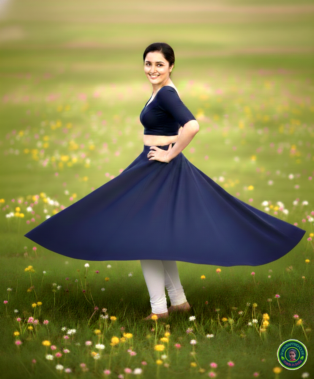 Signature Indo-Western Soft Denim Lehenga Set – The "Minimalist Challenge" Edition