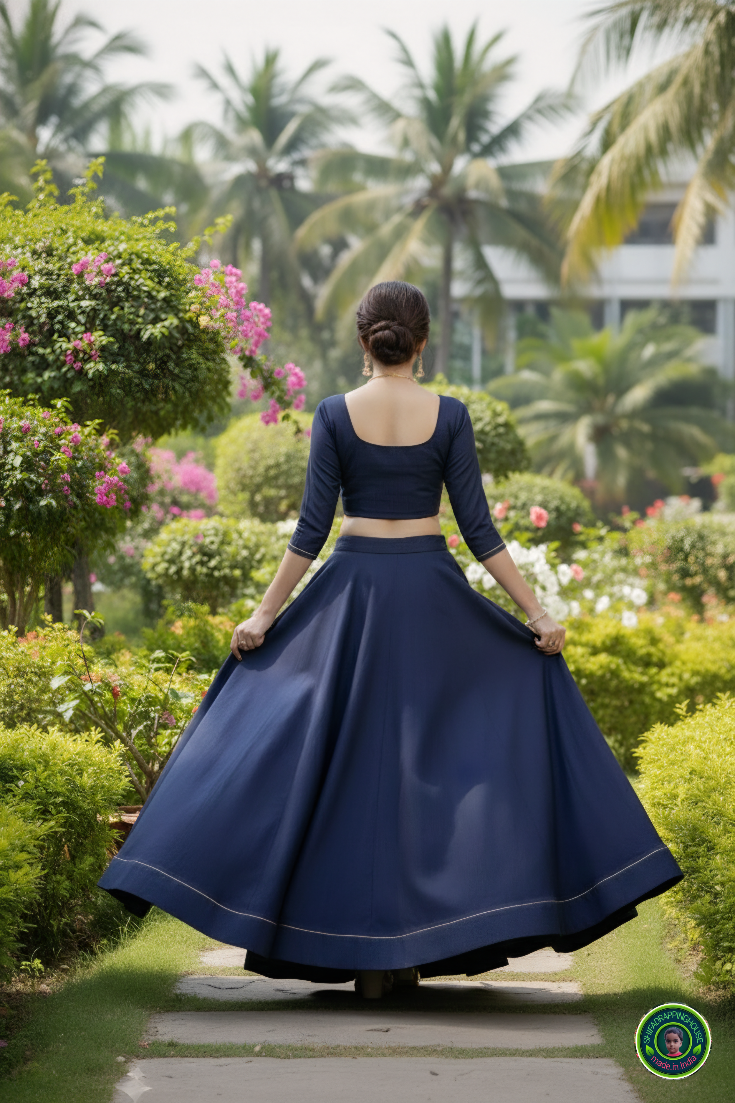 Architectural Soft Denim Indo-Western Lehenga Set – The "No-Embroidery" Challenge Edition
