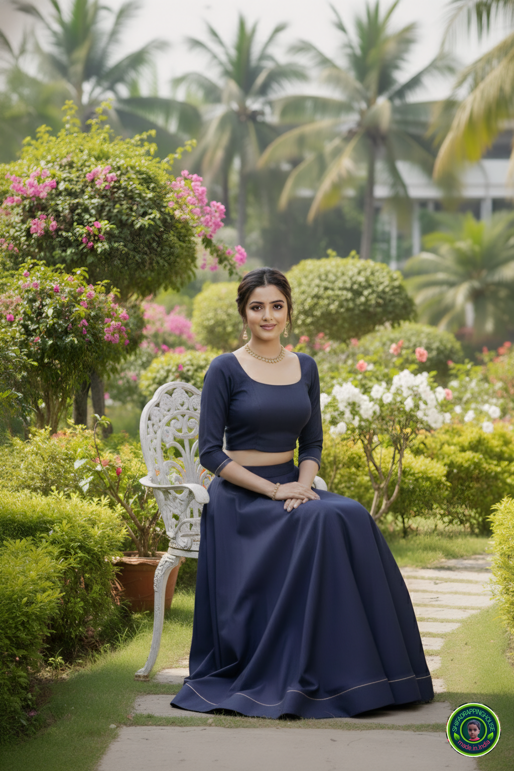 Architectural Soft Denim Indo-Western Lehenga Set – The "No-Embroidery" Challenge Edition