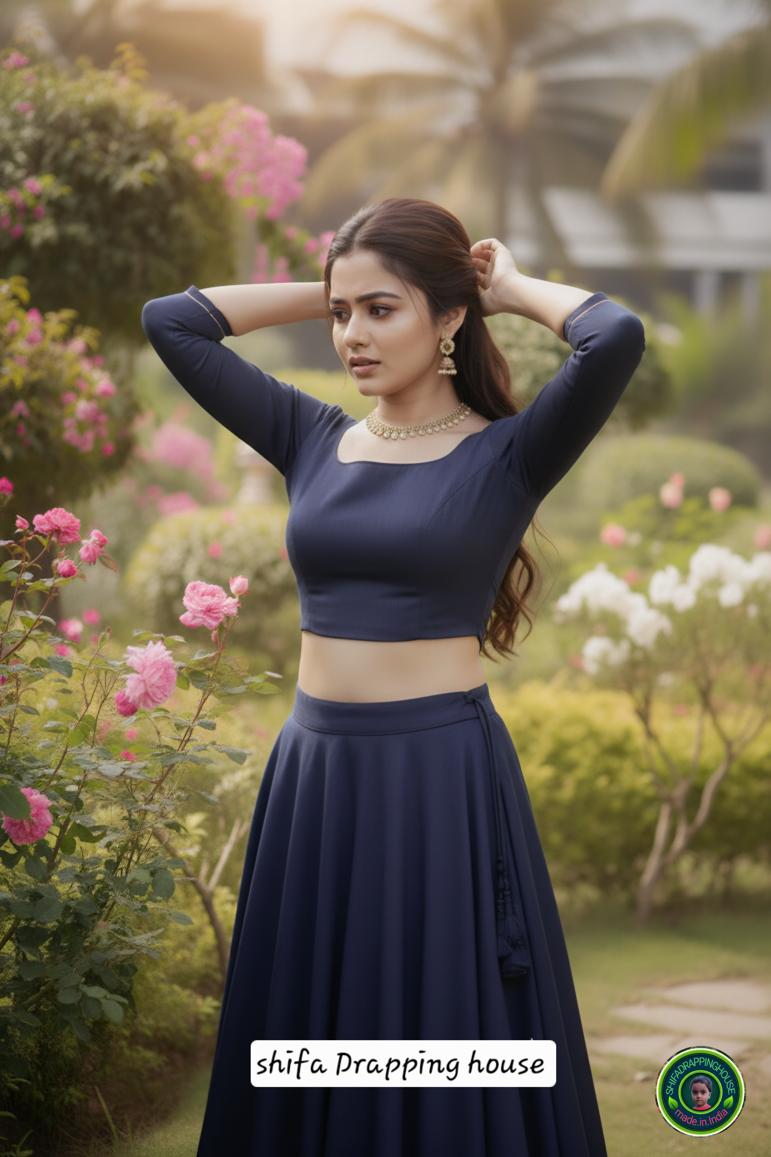Architectural Soft Denim Indo-Western Lehenga Set – The "No-Embroidery" Challenge Edition