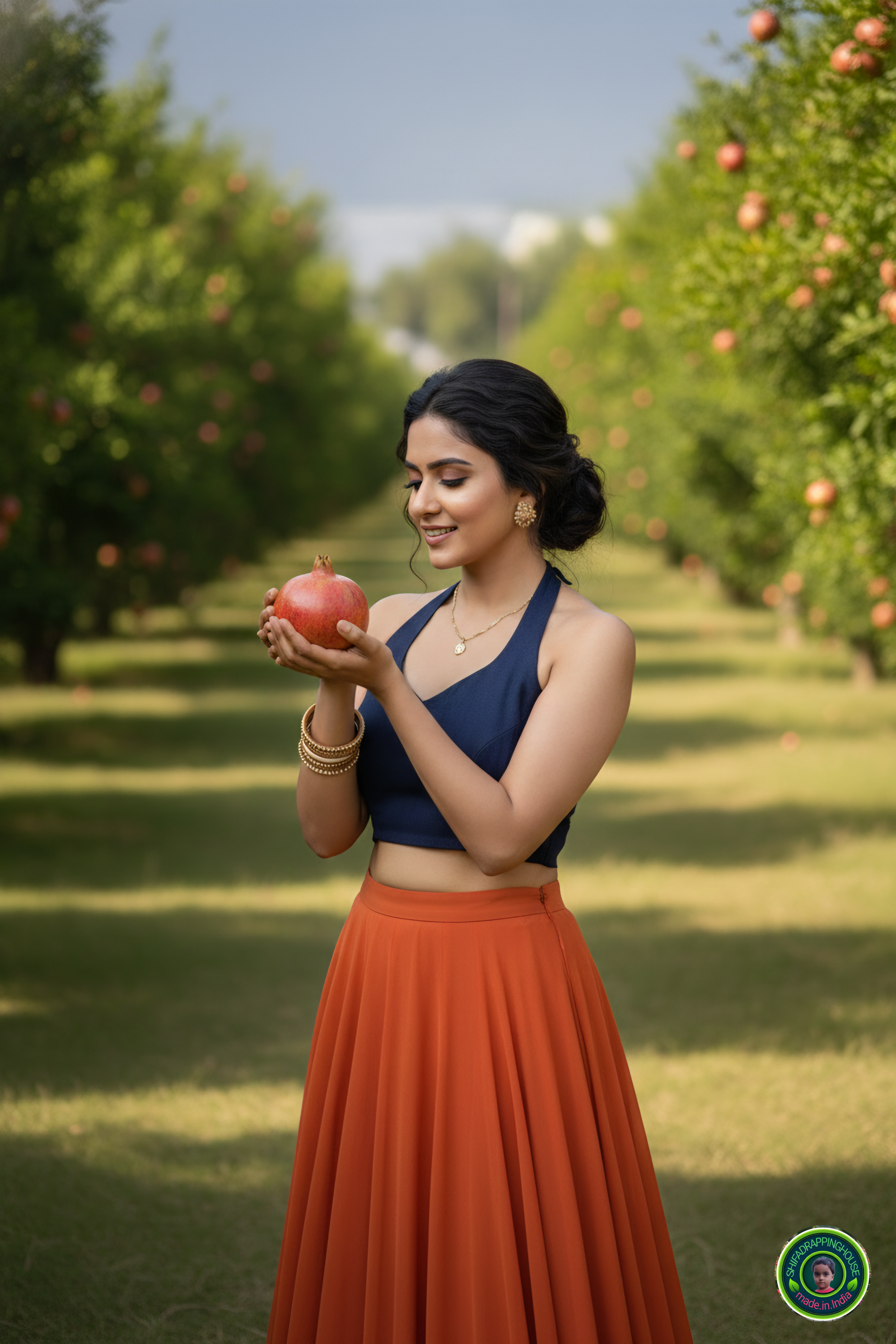 Premium Navy Blue Denim Alternate Halter Blouse – Luxury Princess Cut Indo-Western Top with Elegant Back Hook Opening