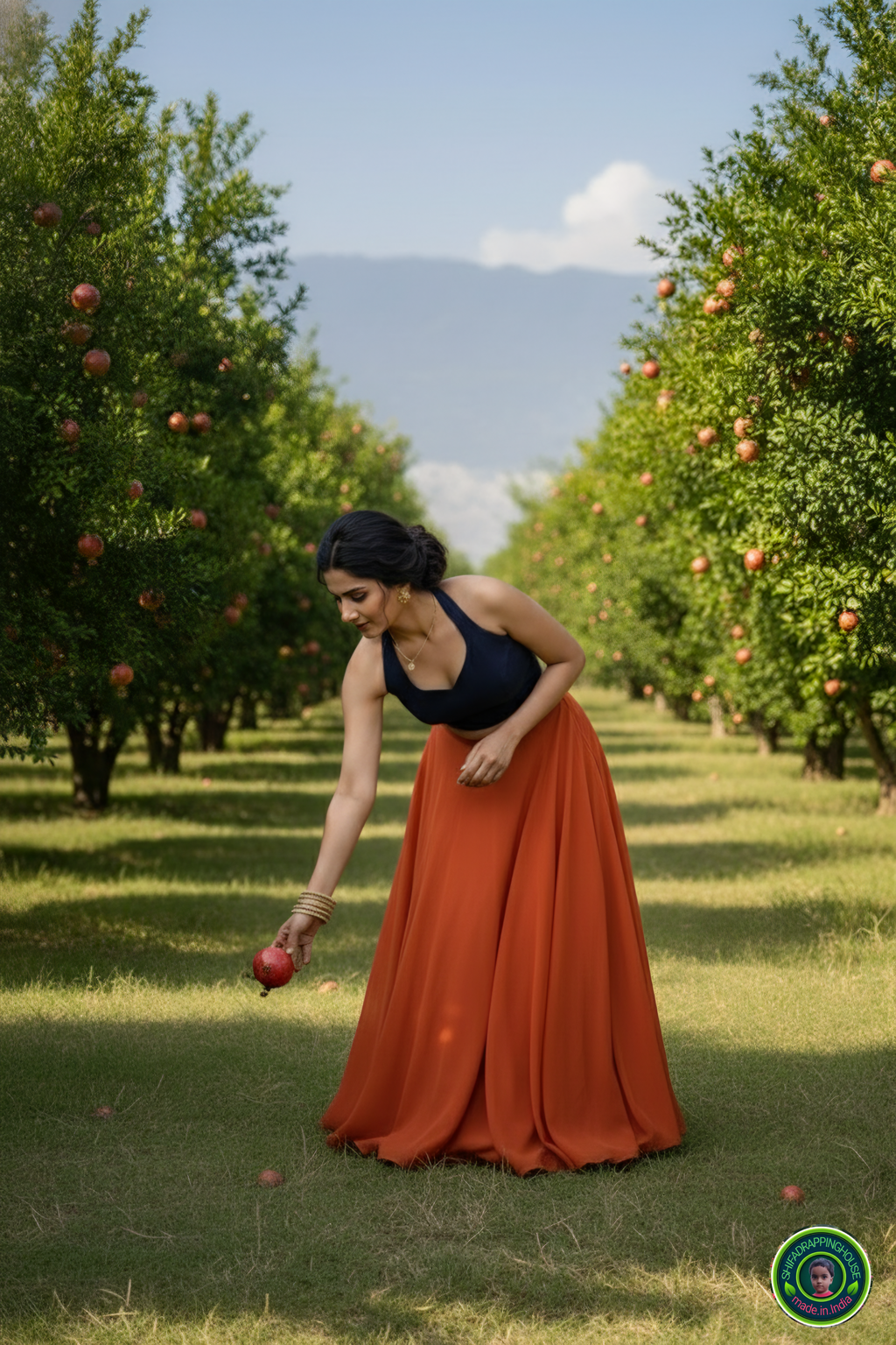 Premium Navy Blue Denim Alternate Halter Blouse – Luxury Princess Cut Indo-Western Top with Elegant Back Hook Opening