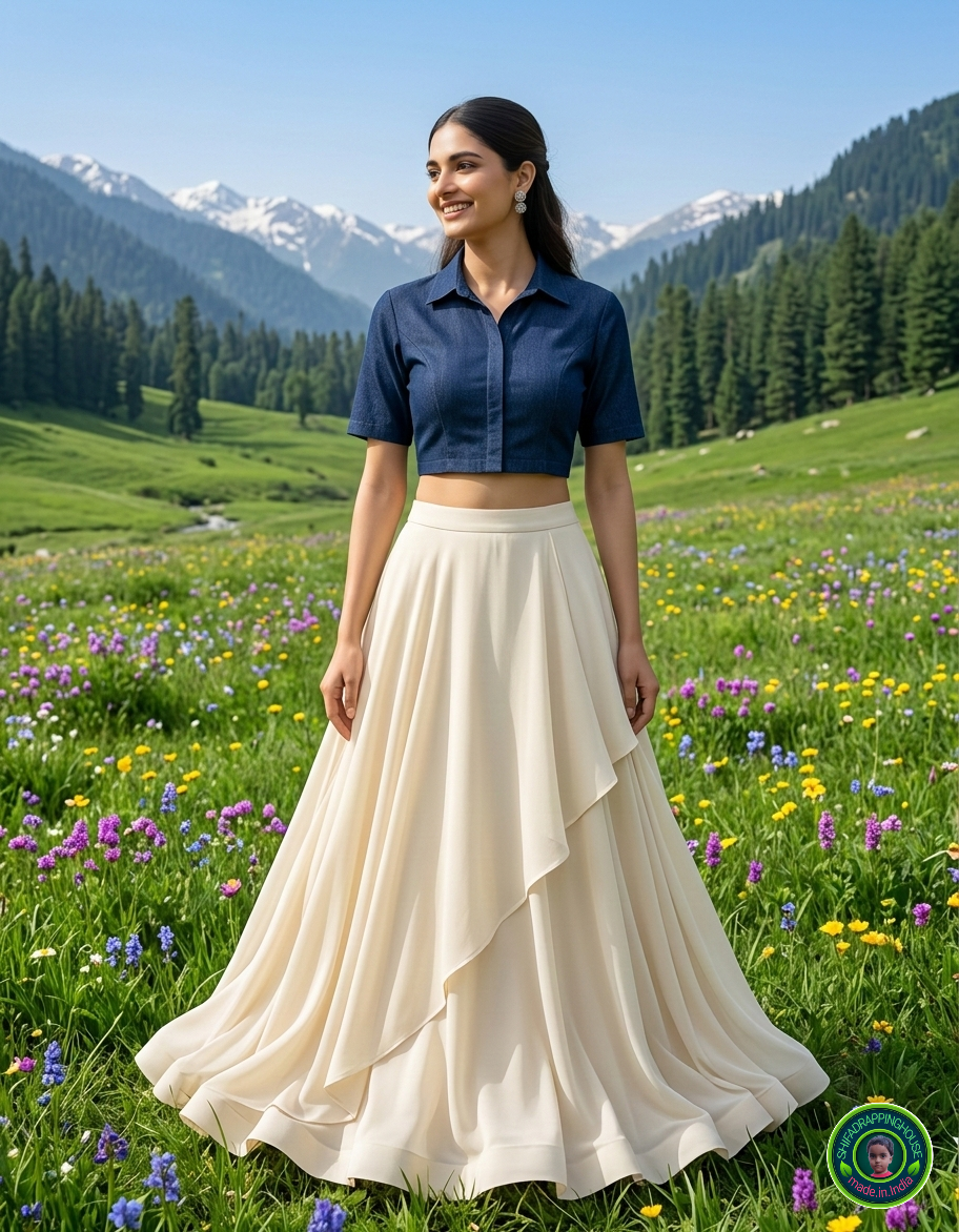 Indigo Denim Fusion Shirt-Blouse – The Cool Indo-Western Statement of the Season