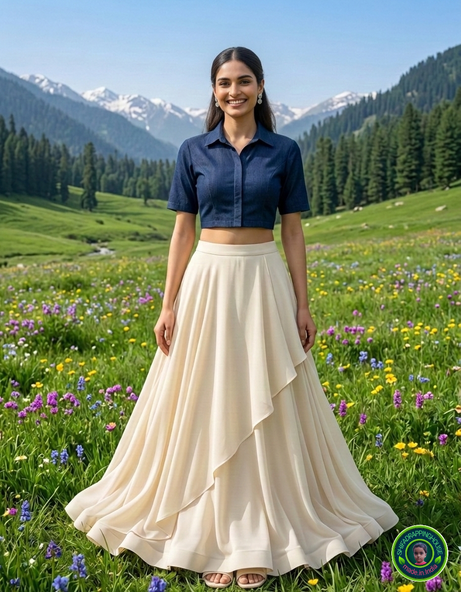 Indigo Denim Fusion Shirt-Blouse – The Cool Indo-Western Statement of the Season