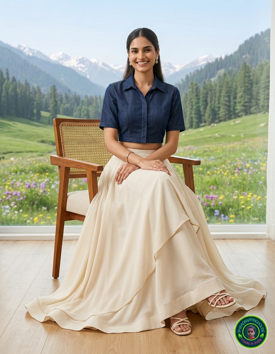 Indigo Denim Fusion Shirt-Blouse – The Cool Indo-Western Statement of the Season