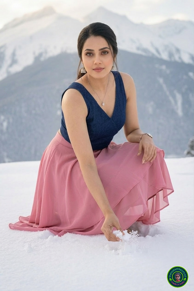 Imperial Crossover Princess Cut Denim Blouse – Royal V-Neck Sleeveless Statement Top