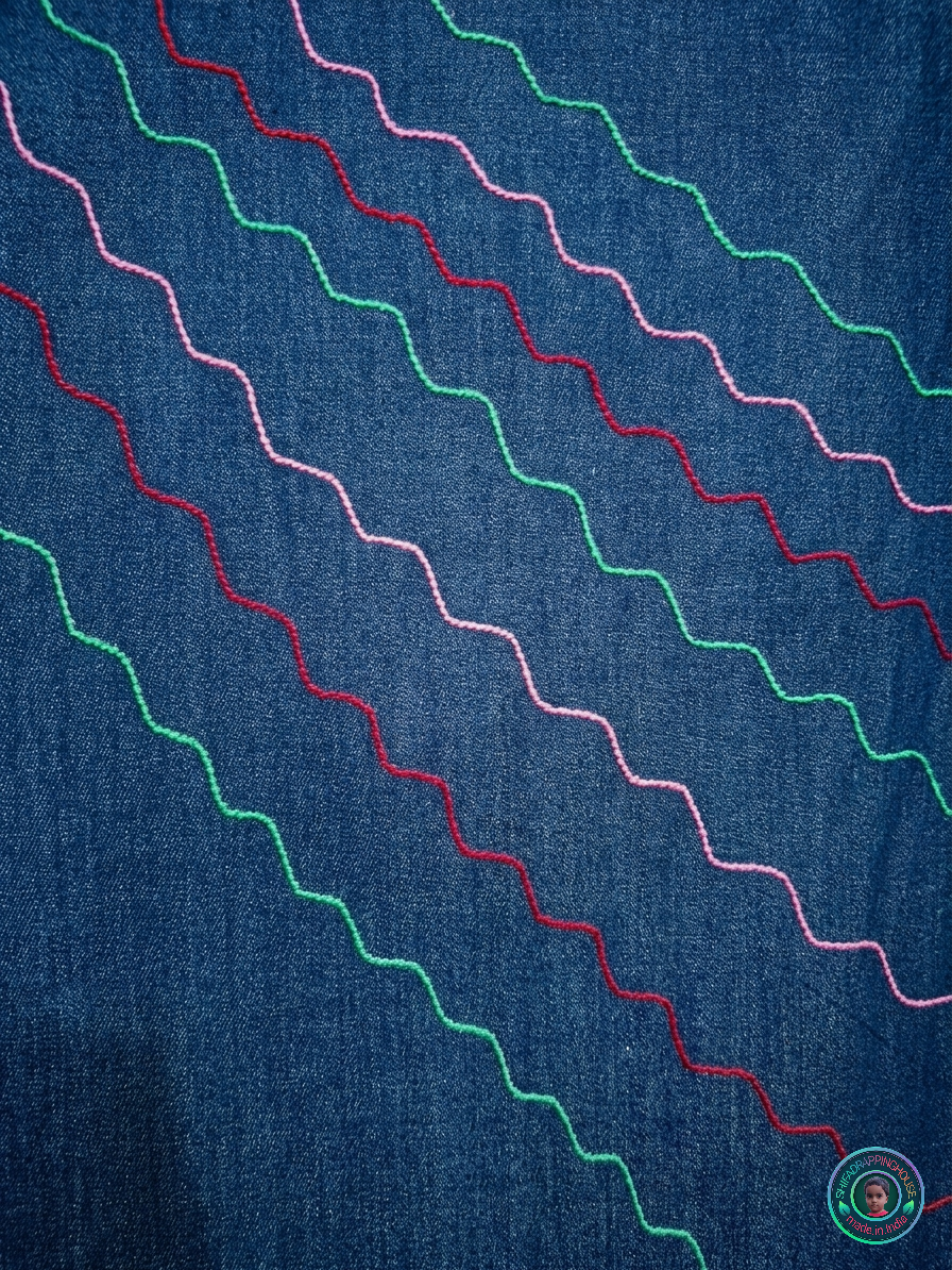 Royal Indigo Denim Boat-Neck Top | Handcrafted Anchoring Stitch Luxury Edition