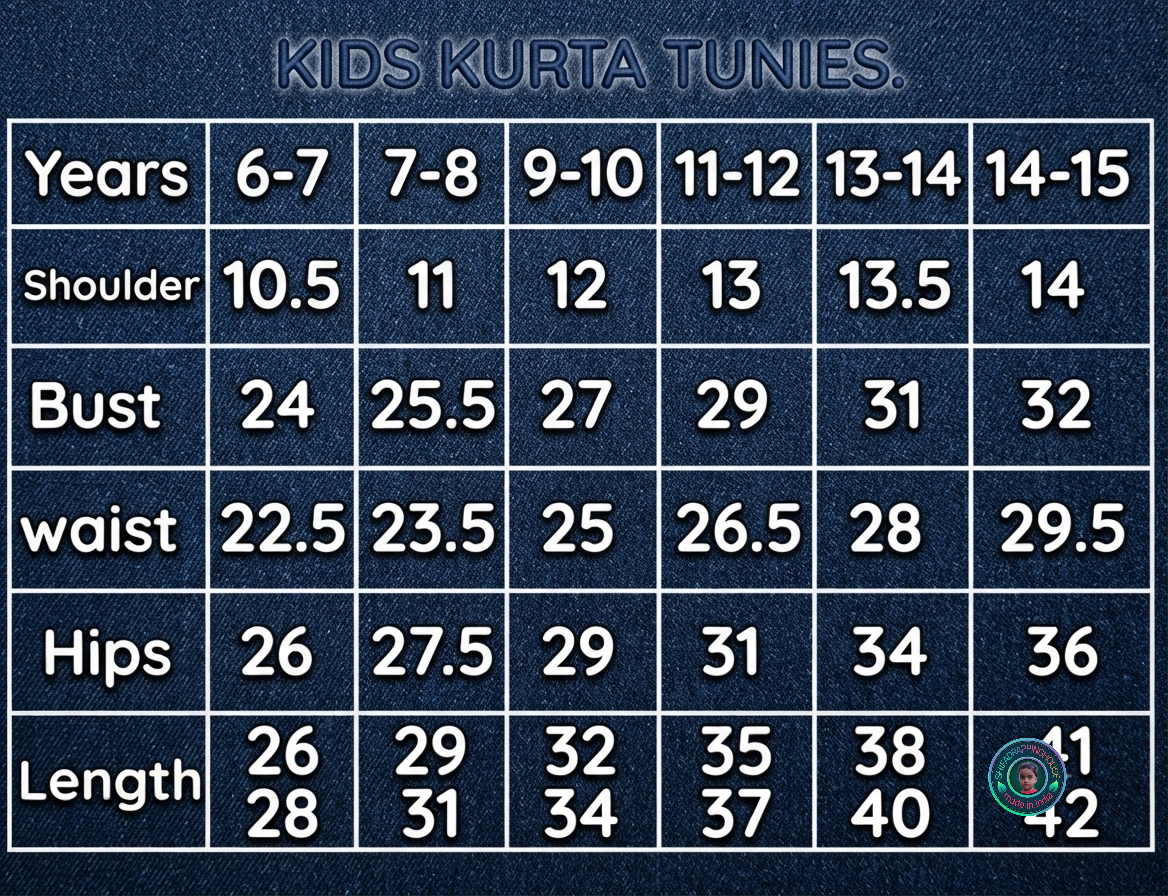 Kids Designer Black Denim Kurti with Contrast Stitching & Side Slits