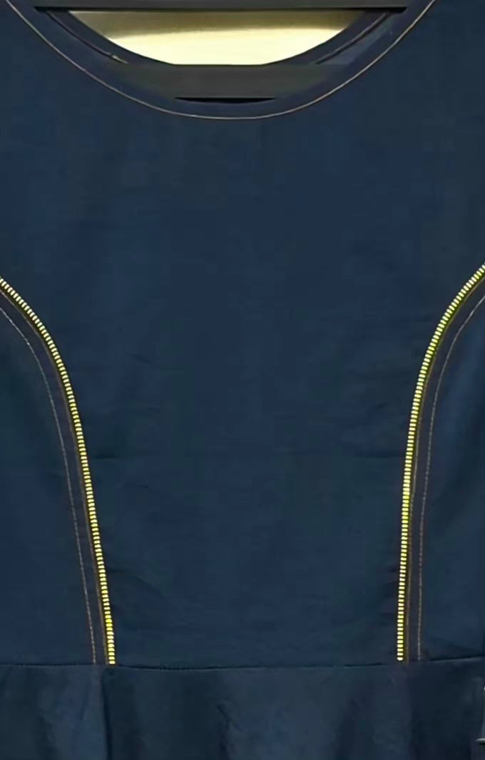 Indo-Western Denim Long Dress for Women & Girls