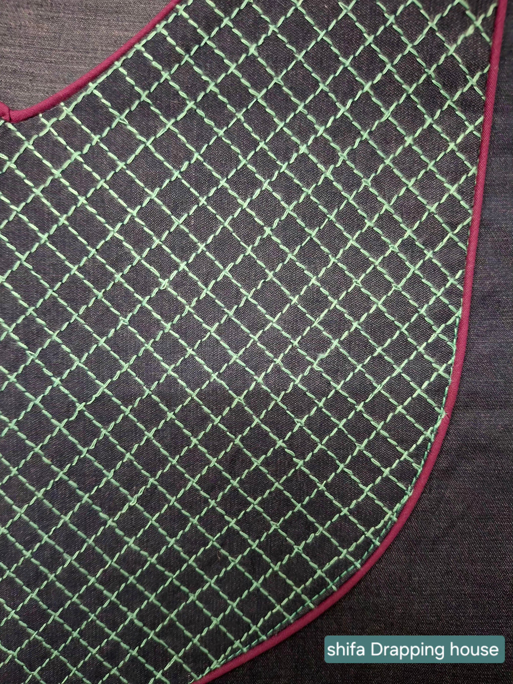 Shifa Drapping House Exclusive: Denim Blue Straight Fit Kurta