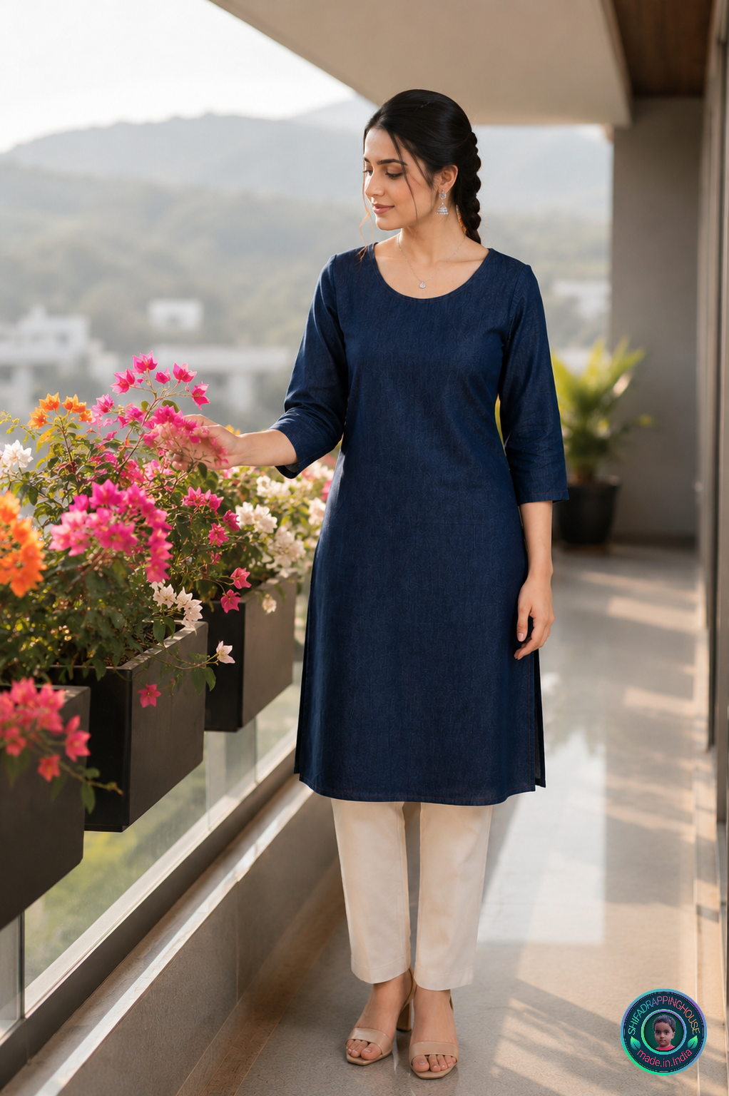 💎 Minimalist Navy Denim Kurta | Pure Fabric Pattern & Royal.Sober Luxury. Edition