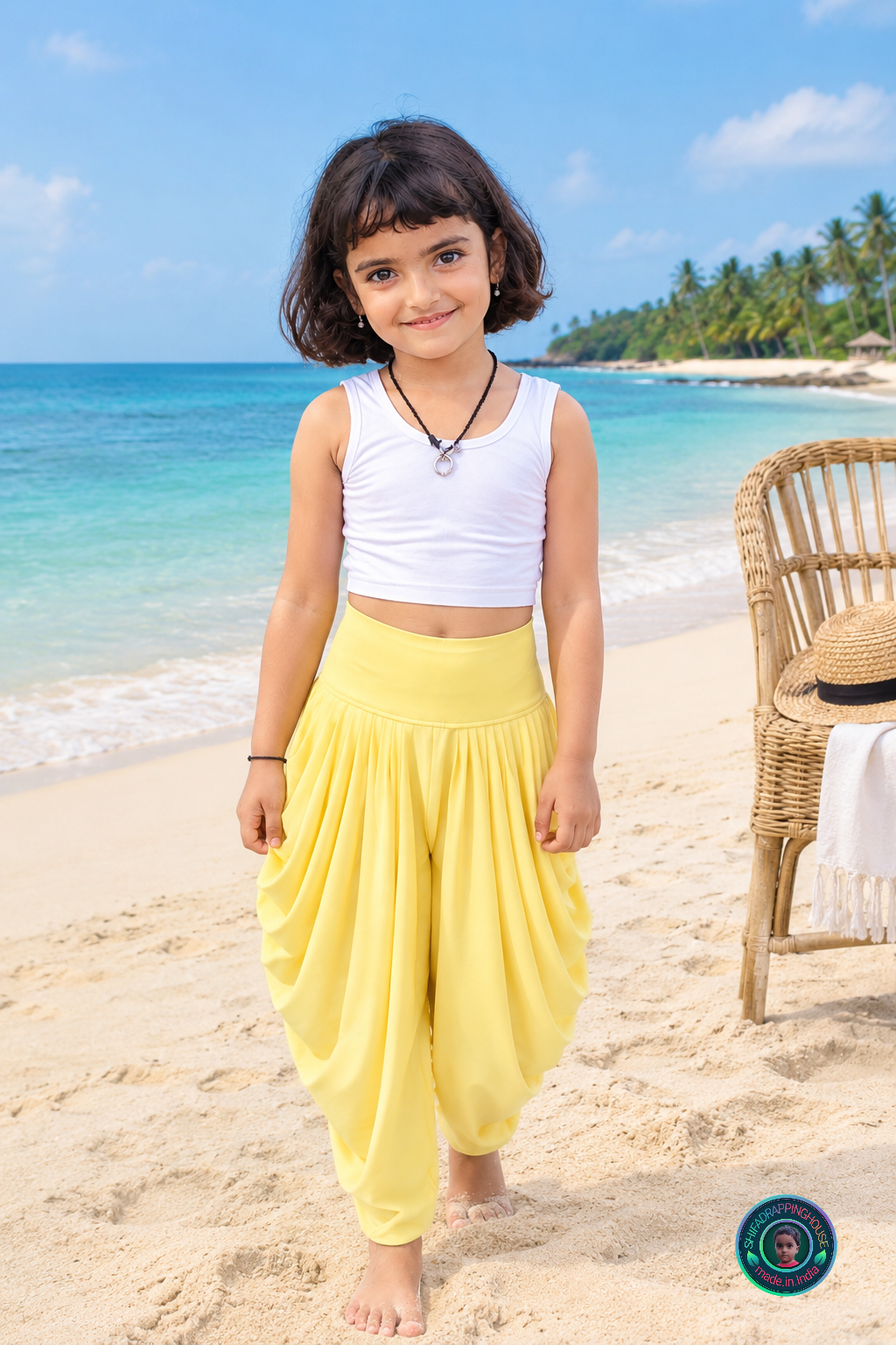 Premium 2-in-1 Dhoti Style Pants with Attached Leggings - Mom & Daughter Matching (Available in All Colors)