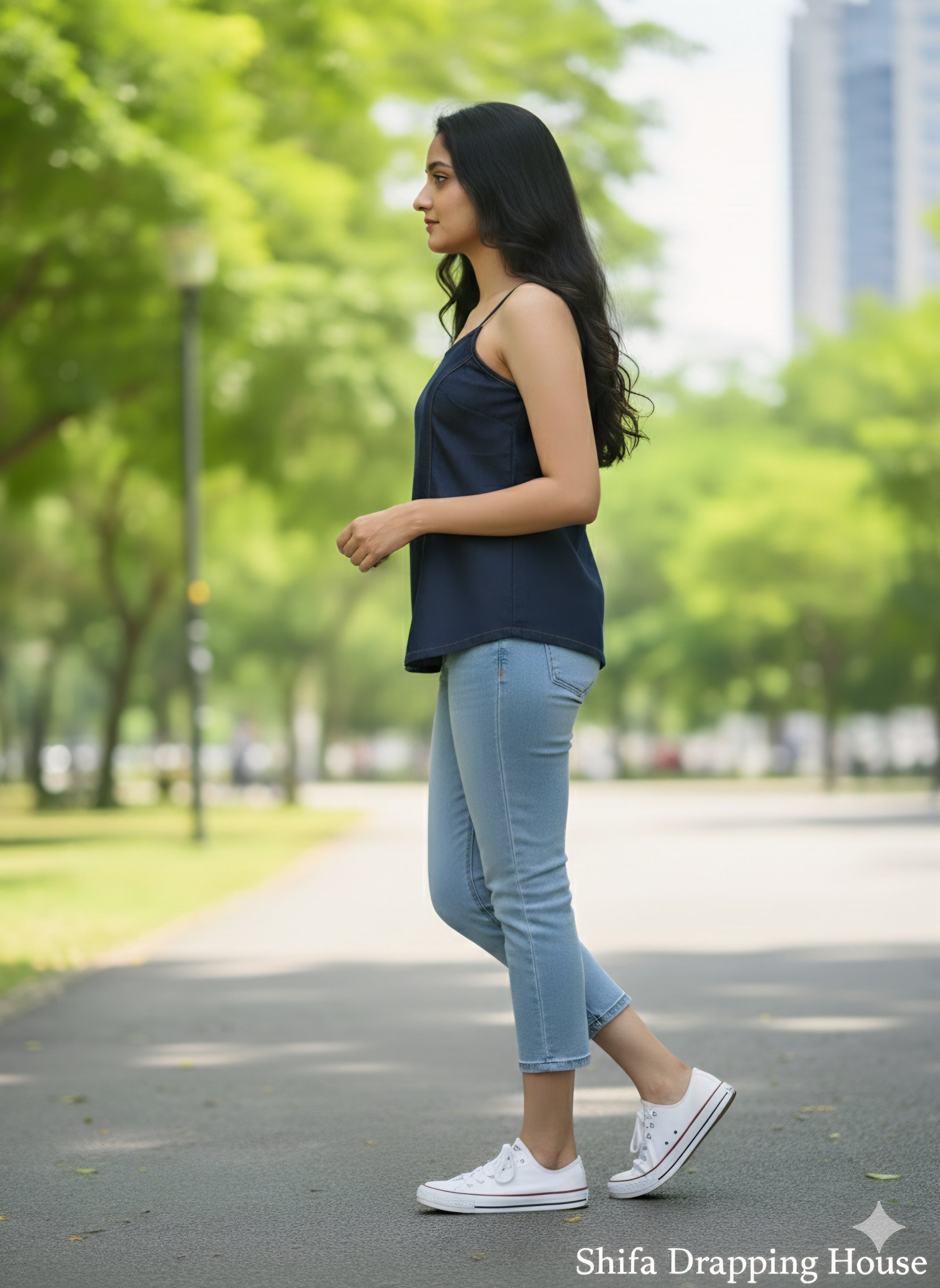 Stylish Sleeveless Denim Inner Camisole with Adjustable Straps