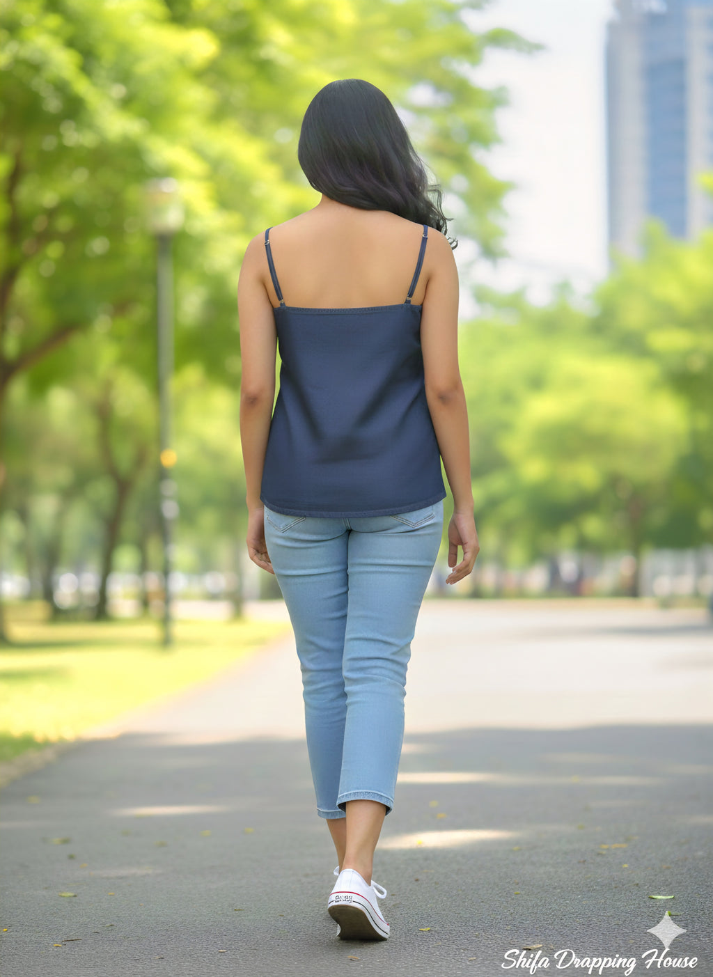 Stylish Sleeveless Denim Inner Camisole with Adjustable Straps